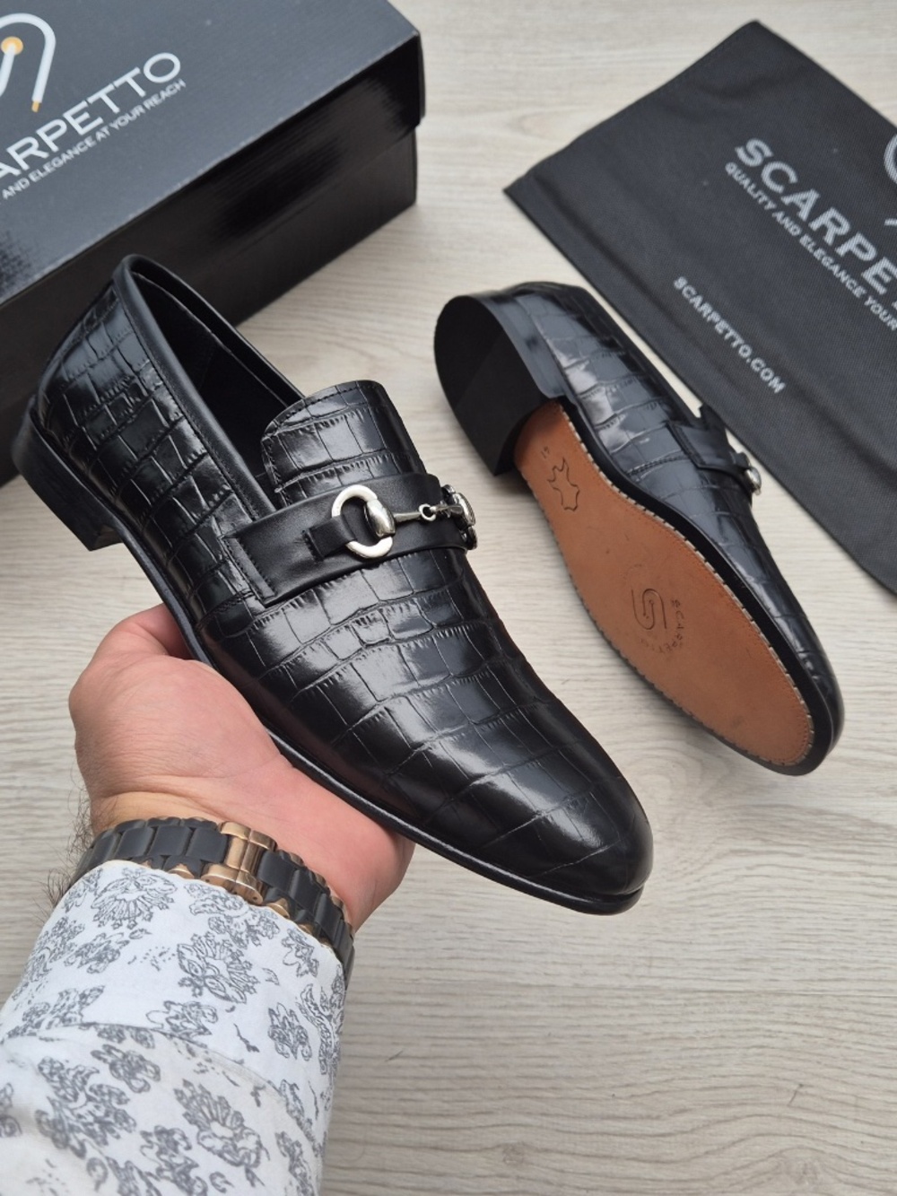 Woven Raffia Loafers with Leather Trim and Horsebit Detail